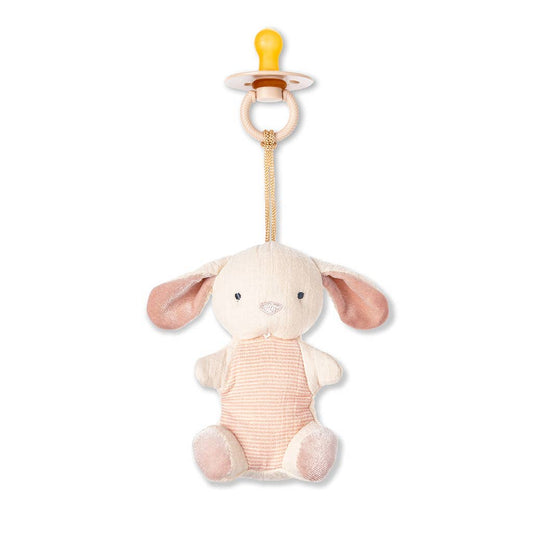 *New Options* Bitzy Pal Natural Rubber Pacifier & Plush: Bunny