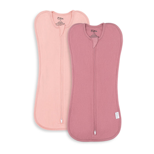 Easy Zipper Swaddle Blankets by Comfy Cubs: Blush/Mauve / Small (0-3 Months)