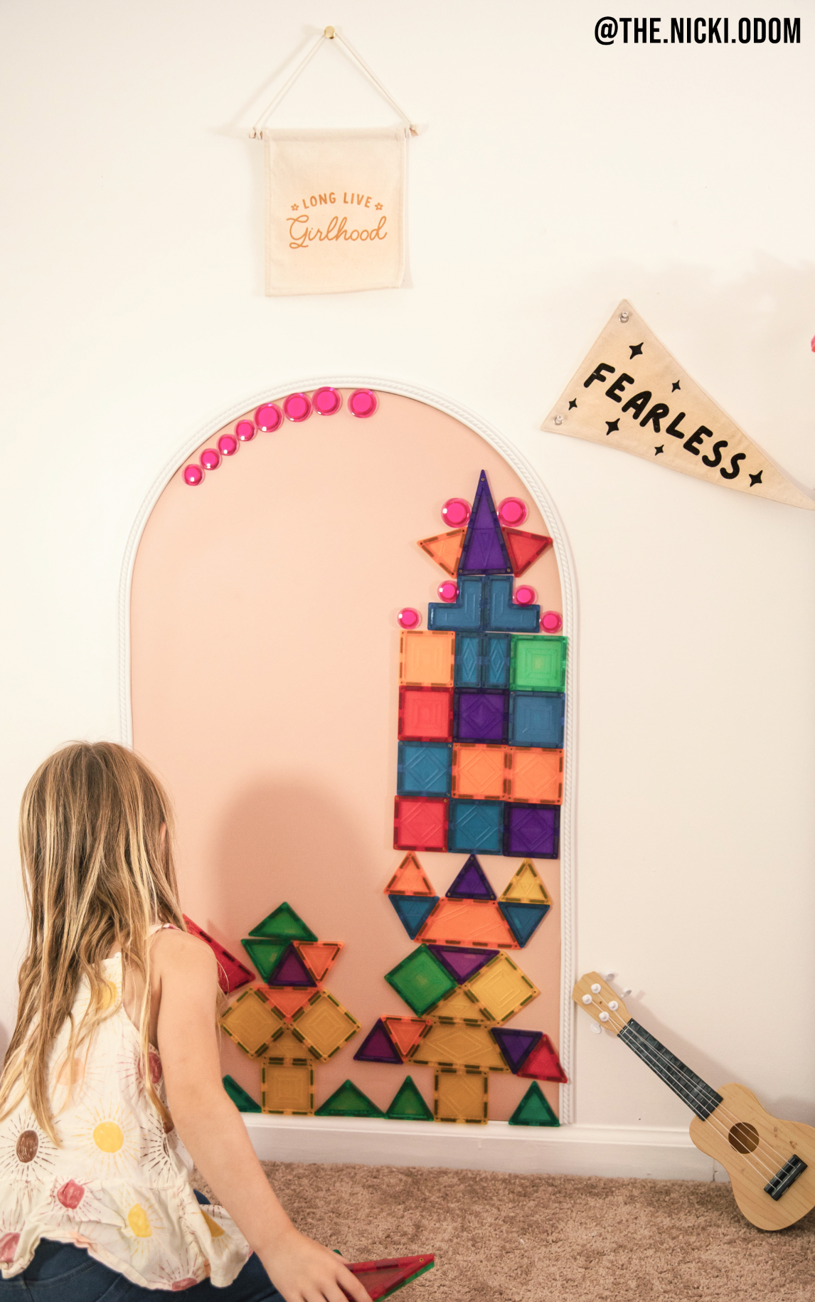 Magic Playwall - Arch Magnetic Art Wall Decal for Kids: Blush