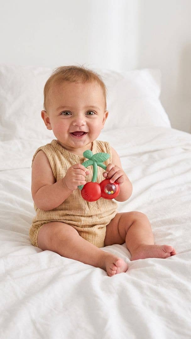 *NEW* Bitzy Shake™ - Silicone Teether with Rattle: Goose