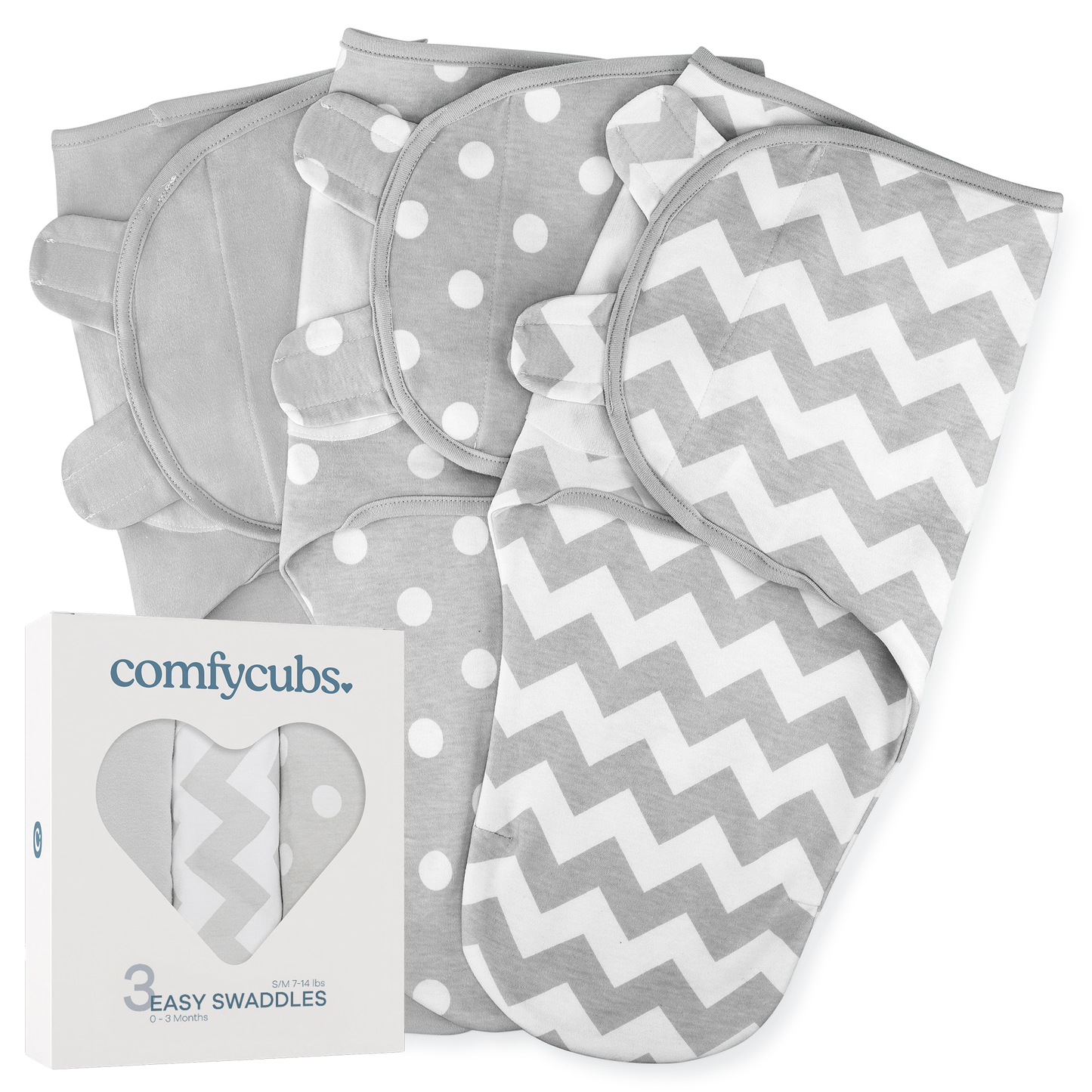 Baby Easy Swaddle Blankets - Pack of 3 by Comfy Cubs: Blush/Mauve/Mulberry / Small (0-3 Months)