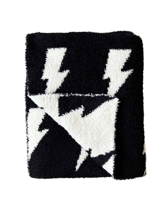 Lightning Bolt Baby Blanket | Black