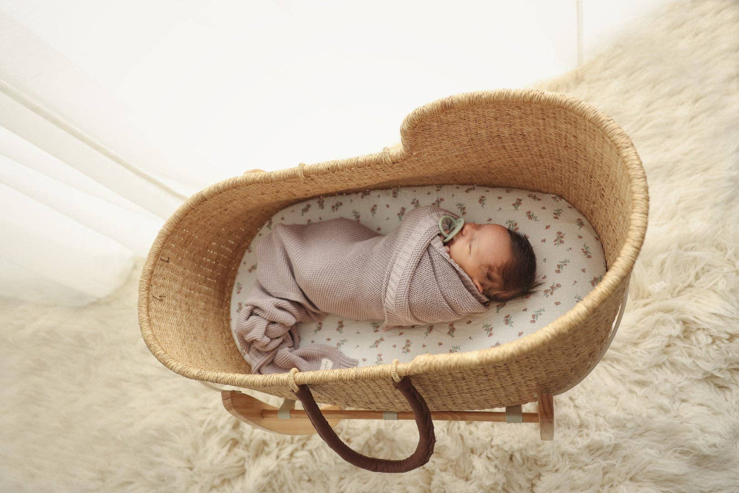 100% Organic Luxury Cotton Swaddle Receiving Baby Blanket: Mocha