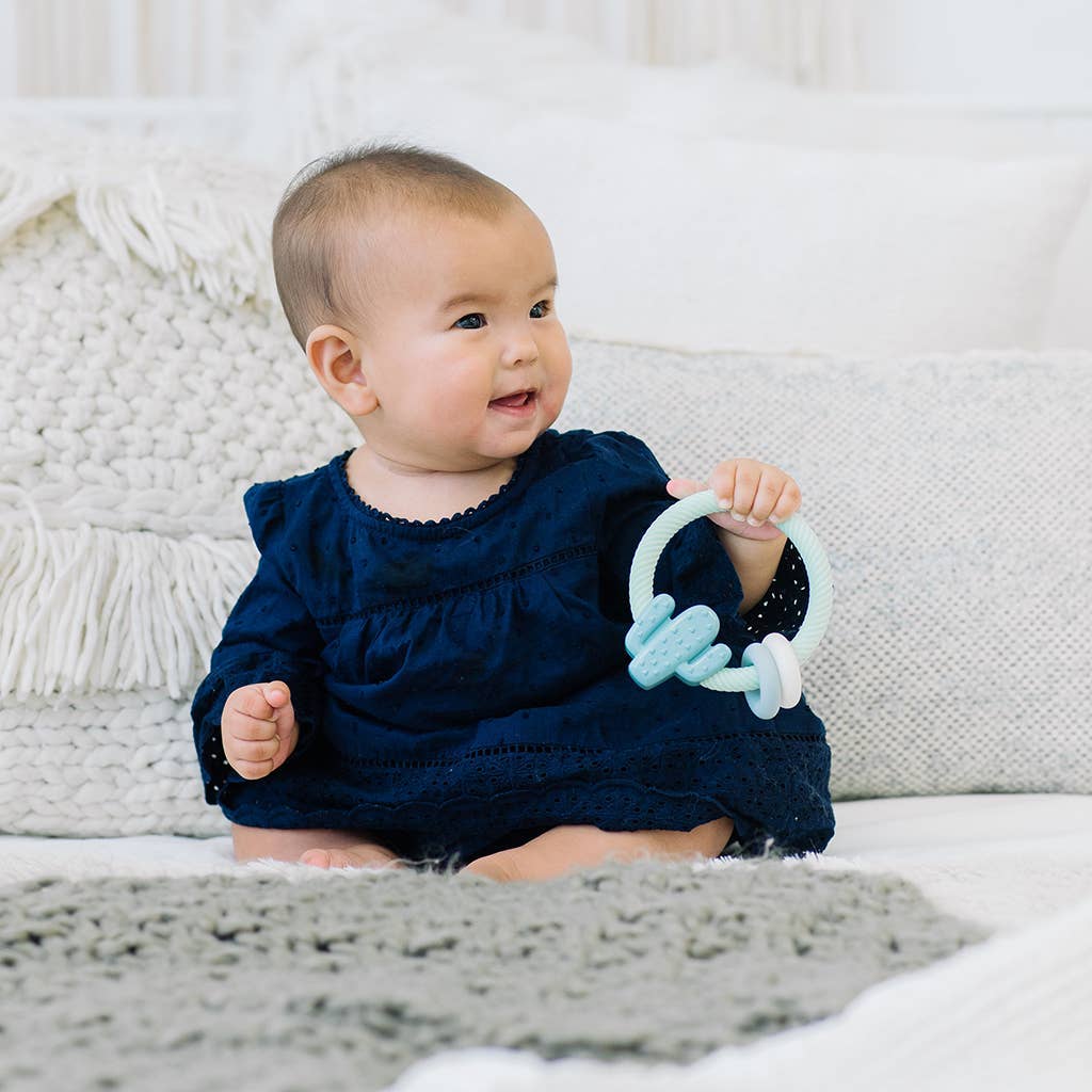 *New* Ritzy Rattle™ Silicone Teether Rattles: Highland Cow