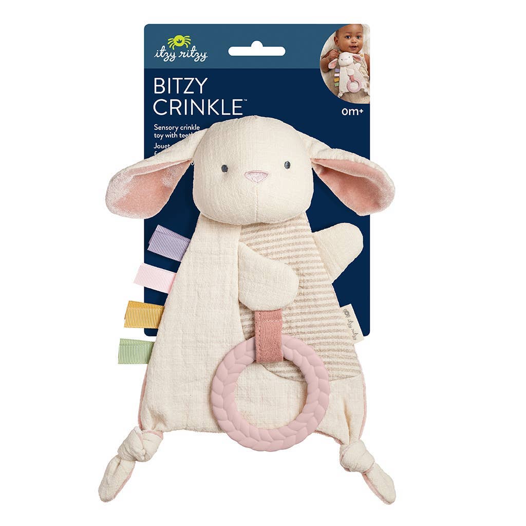 Bitzy Crinkle™ Sensory Toy With Teether: Bunny