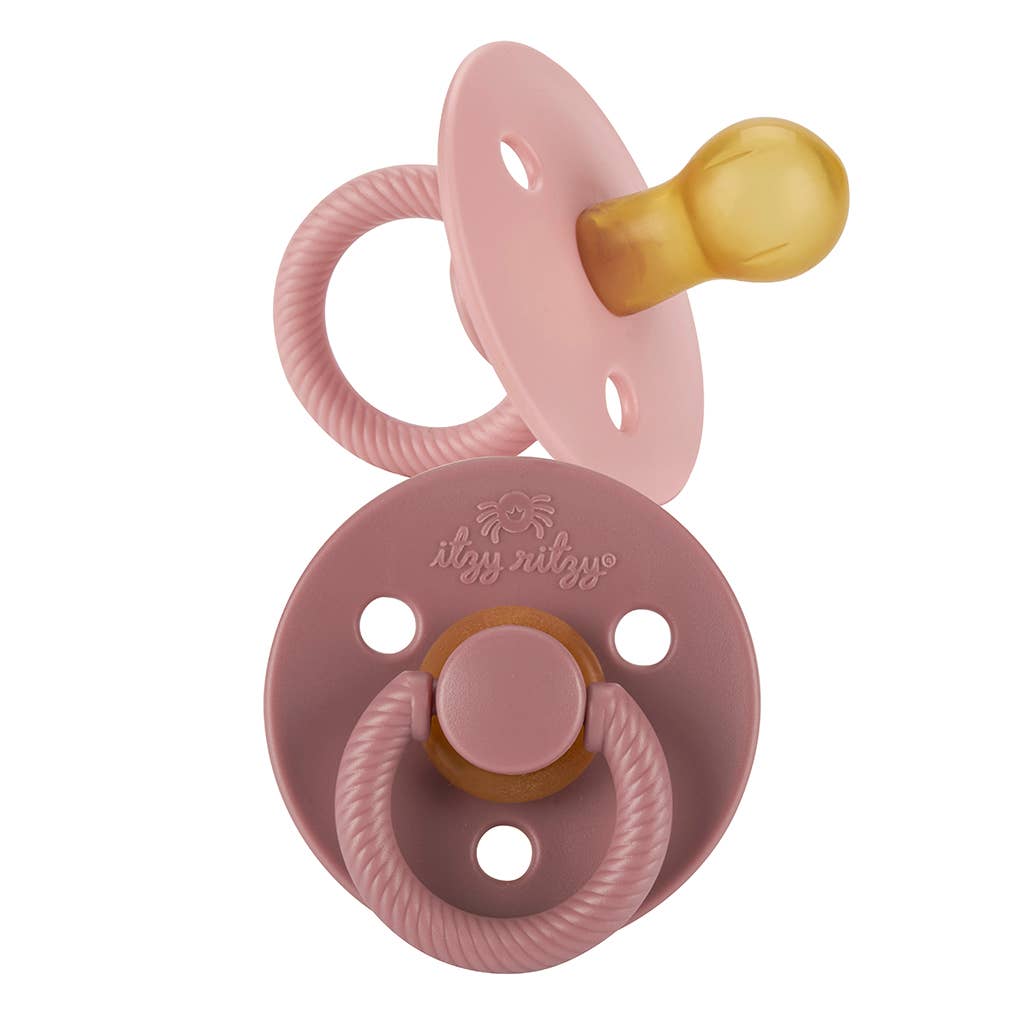 *New* Itzy Soother™ Natural Rubber Paci Sets: Pink Bow 0-6 M