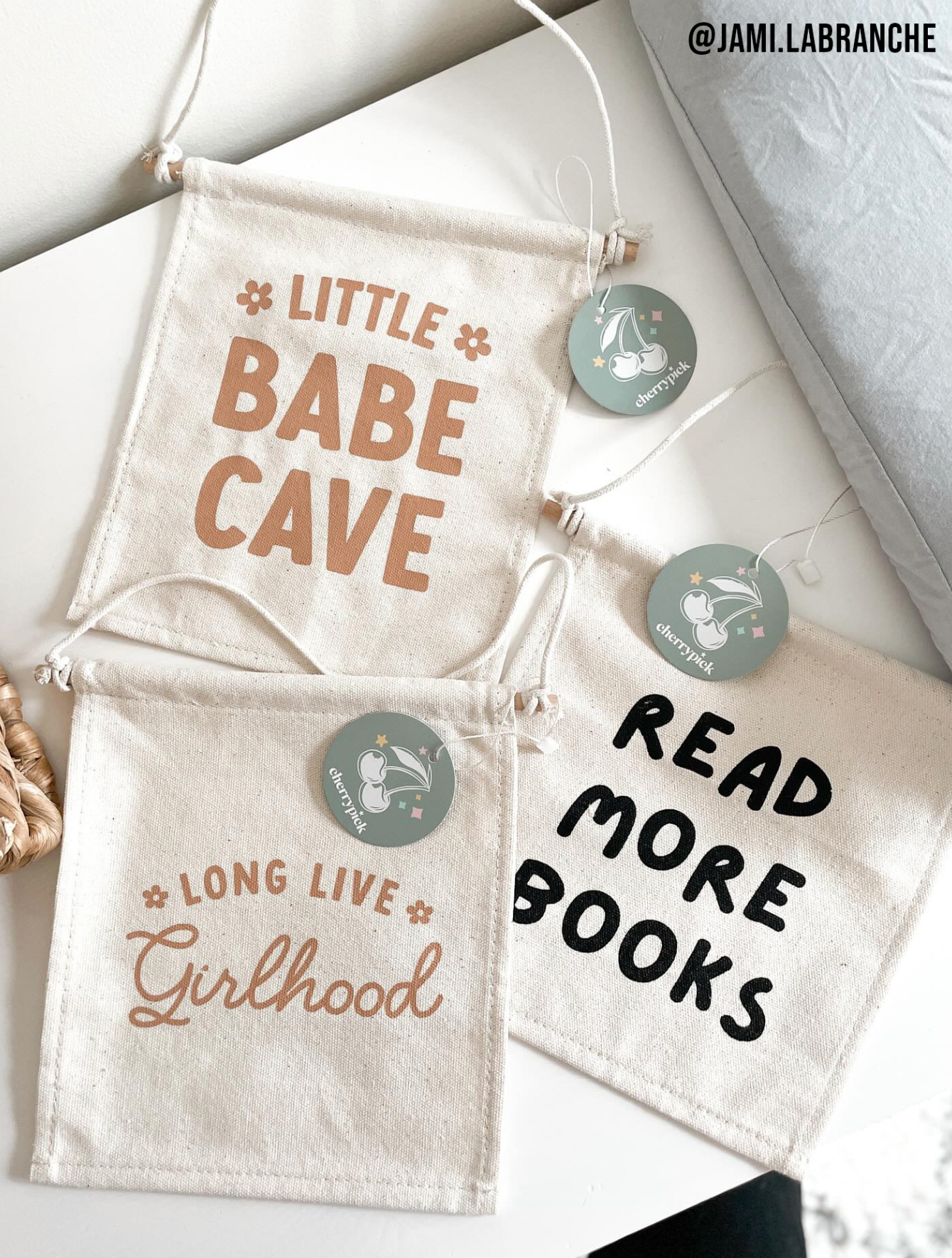 Little Babe Cave Canvas Hang Sign - Girls Canvas Decor