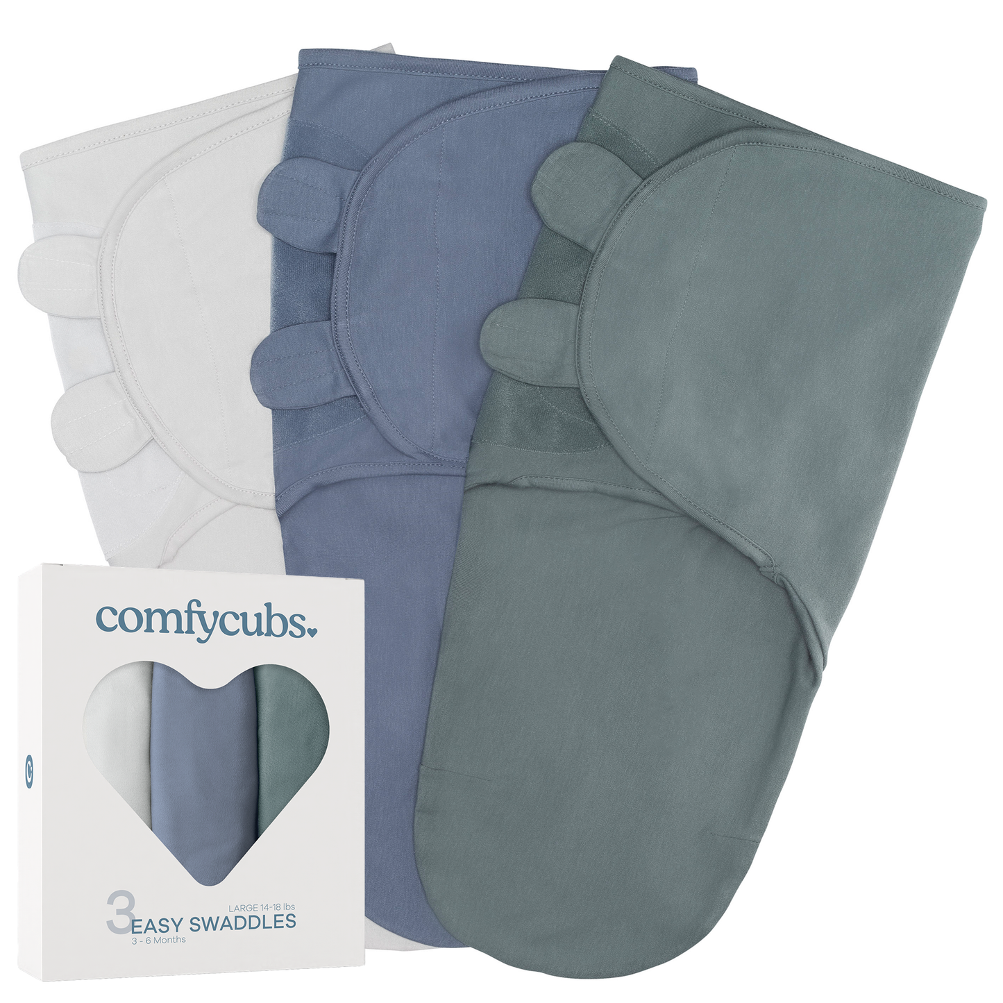 Baby Easy Swaddle Blankets - Pack of 3 by Comfy Cubs: Blush/Mauve/Mulberry / Small (0-3 Months)