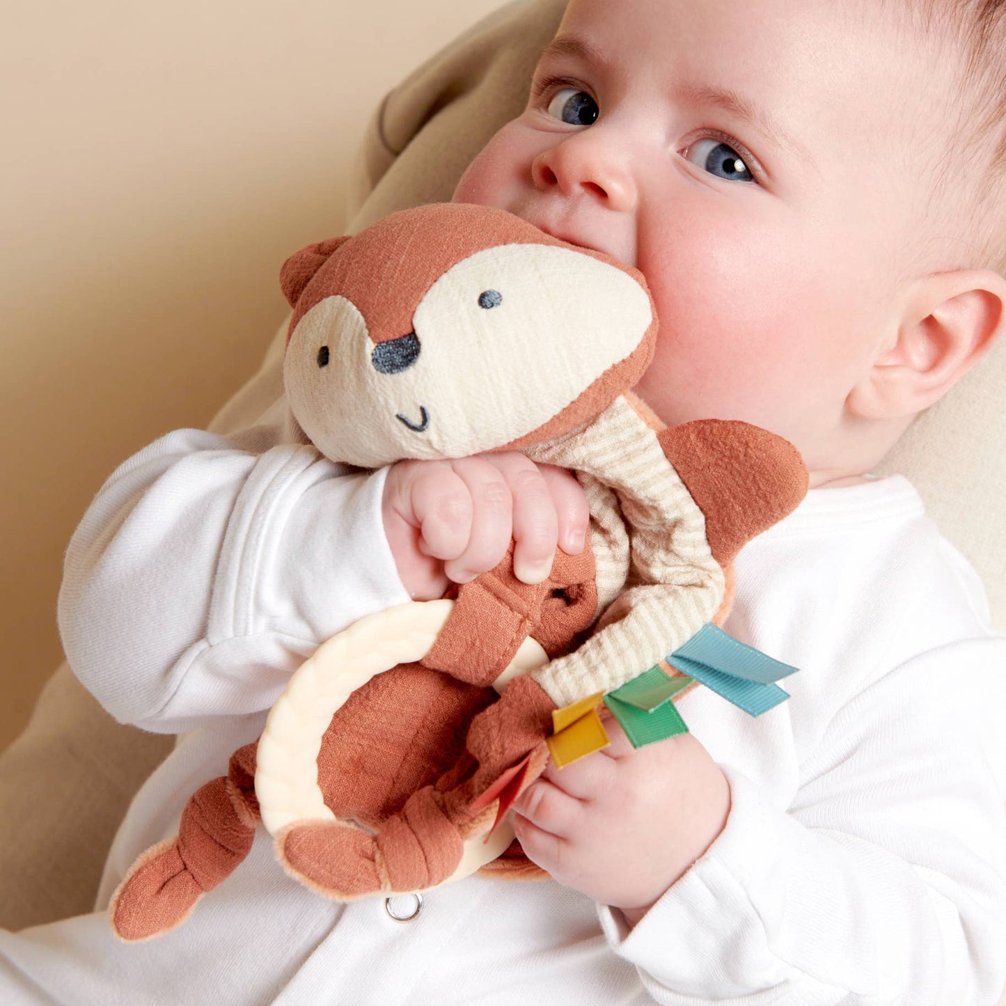 Bitzy Crinkle™ Sensory Toy With Teether: Dino
