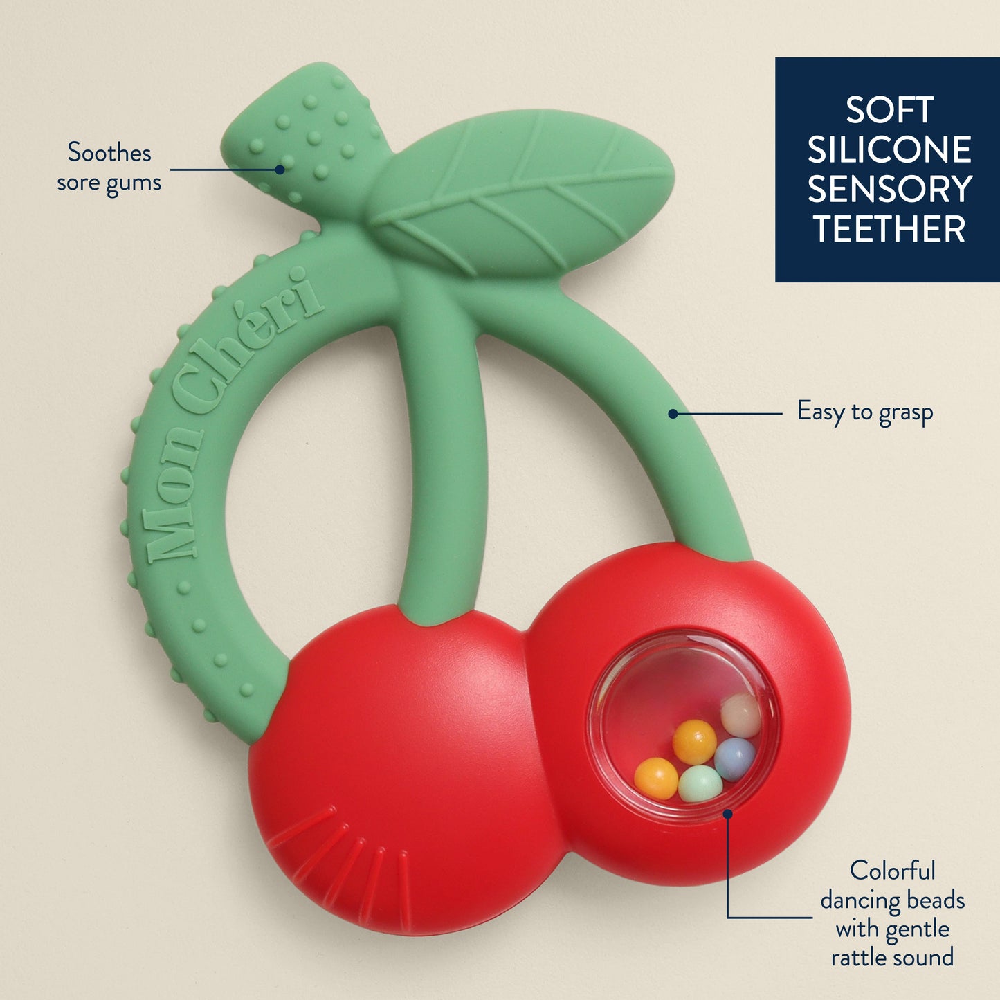 *NEW* Bitzy Shake™ - Silicone Teether with Rattle: Goose