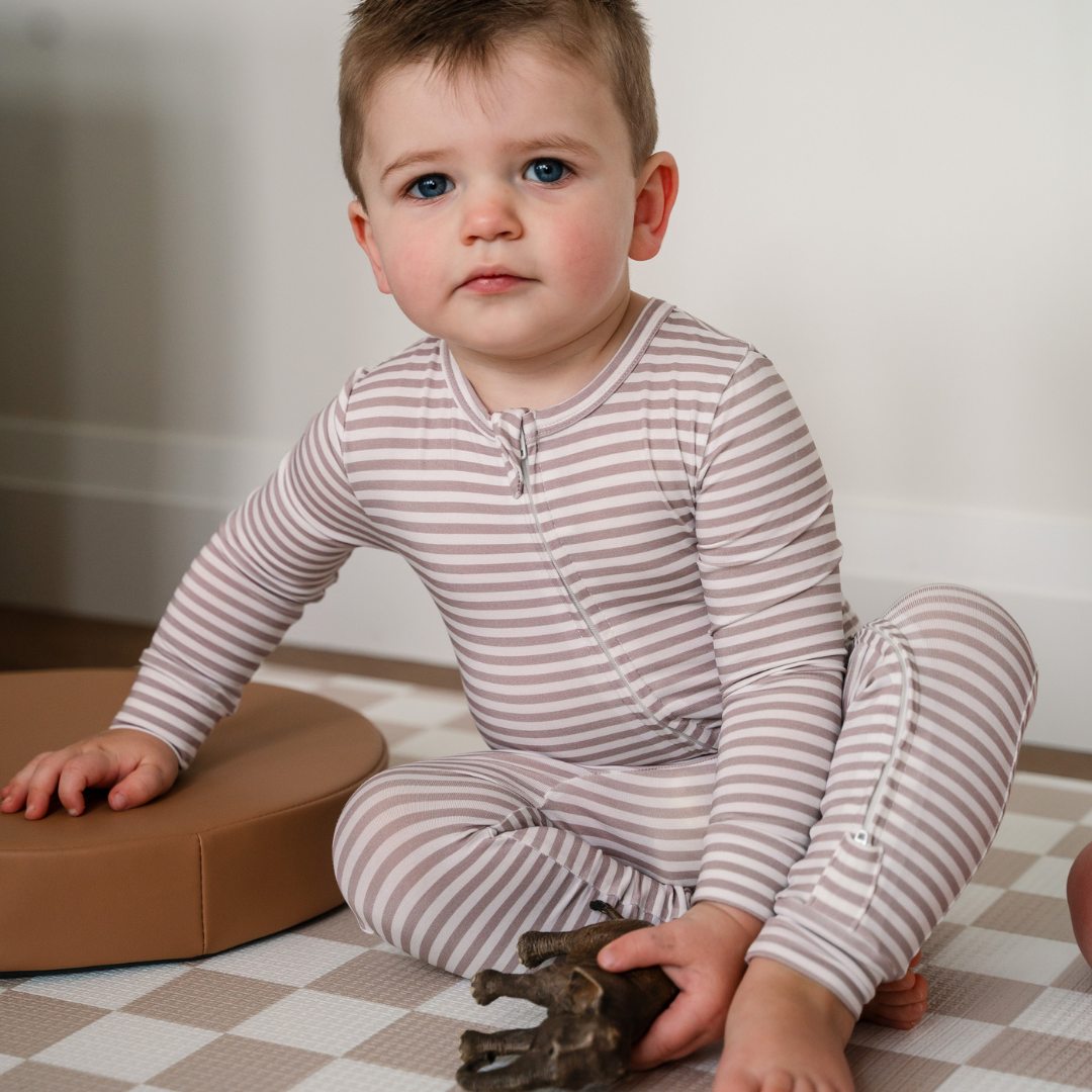 Bamboo Footless Sleepers | Blush Checks