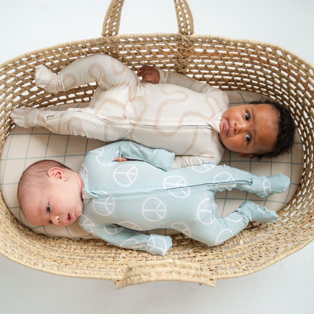 Bamboo Footed Sleepers | Blush Checks