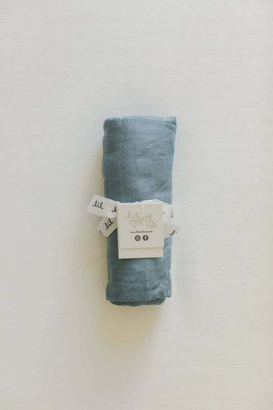 Dusty Blue Muslin Single Swaddle