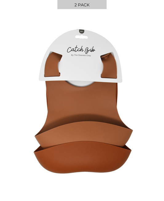 Silicone Catch Bib Set | Ginger & Terracotta