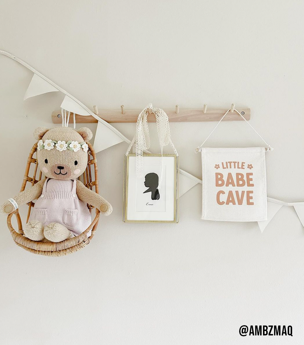 Little Babe Cave Canvas Hang Sign - Girls Canvas Decor