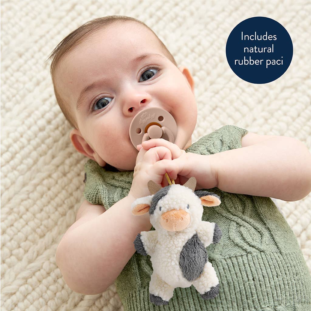 *New* Bitzy Pal Natural Rubber Pacifier & Plush: Bear