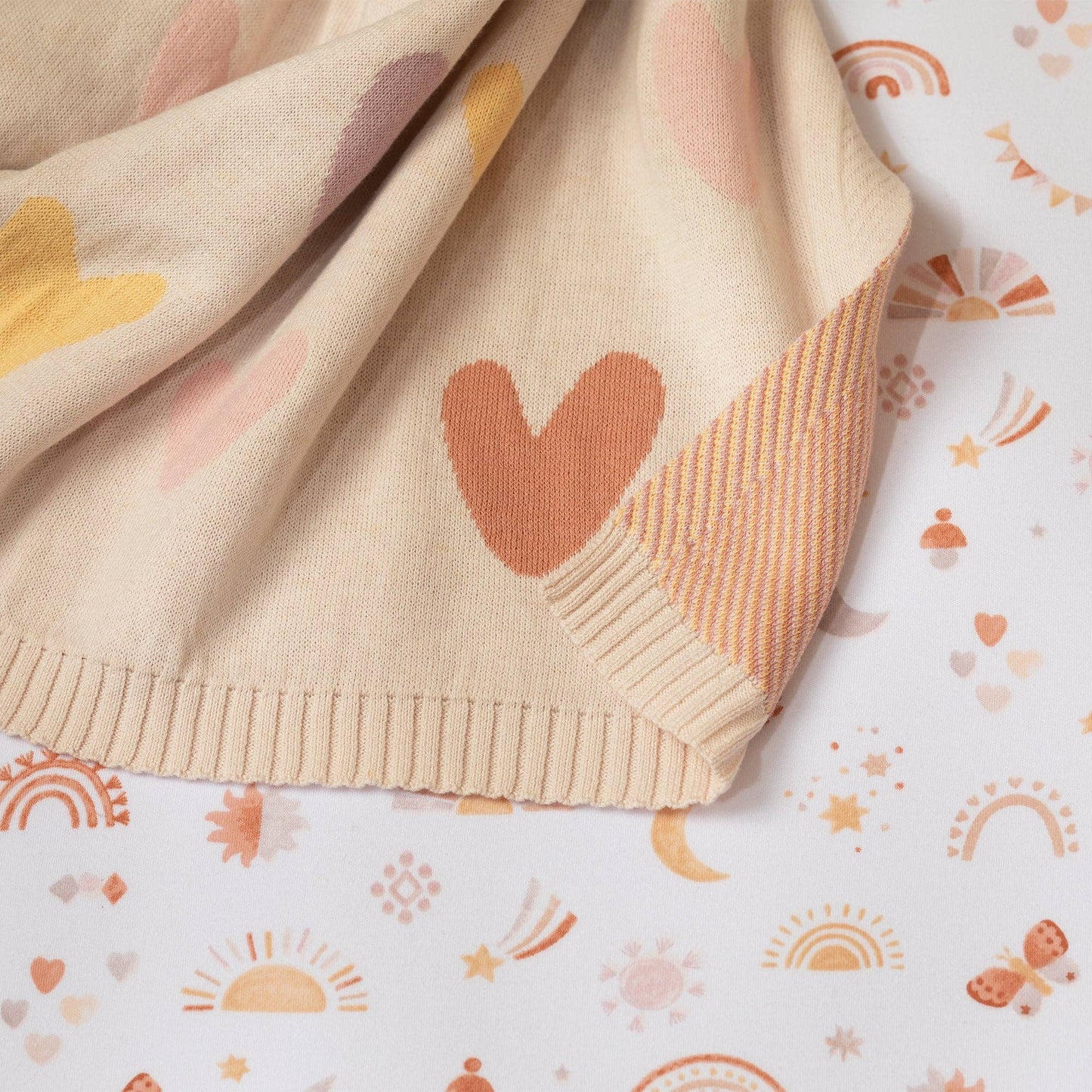 Jacquard Blanket - Bohemian Bliss/ Hearts