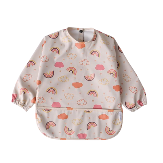 Smock Bib: Ivory Rainbow