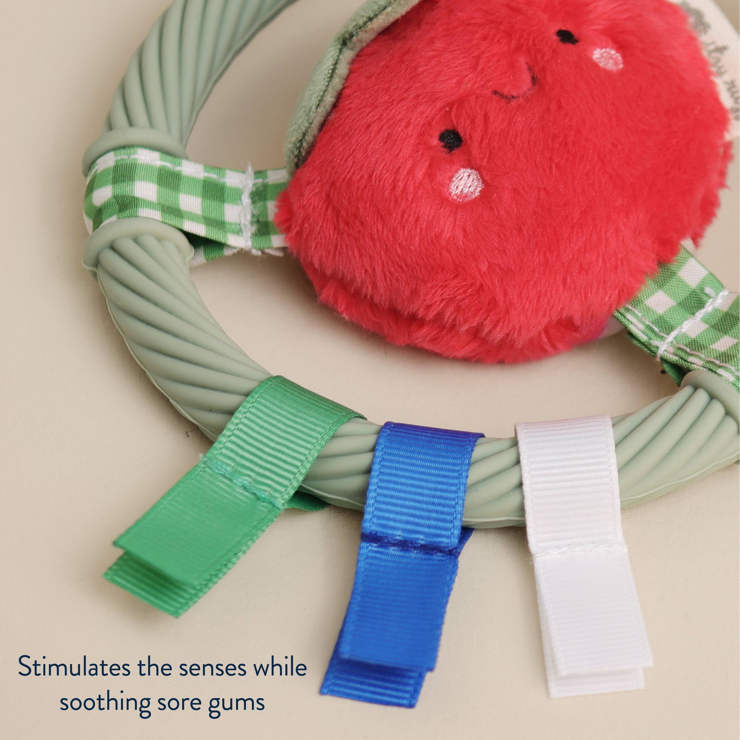 *NEW* Itzy Ring Pal™ - Teething Ring with Plush Character: Taupe Bear