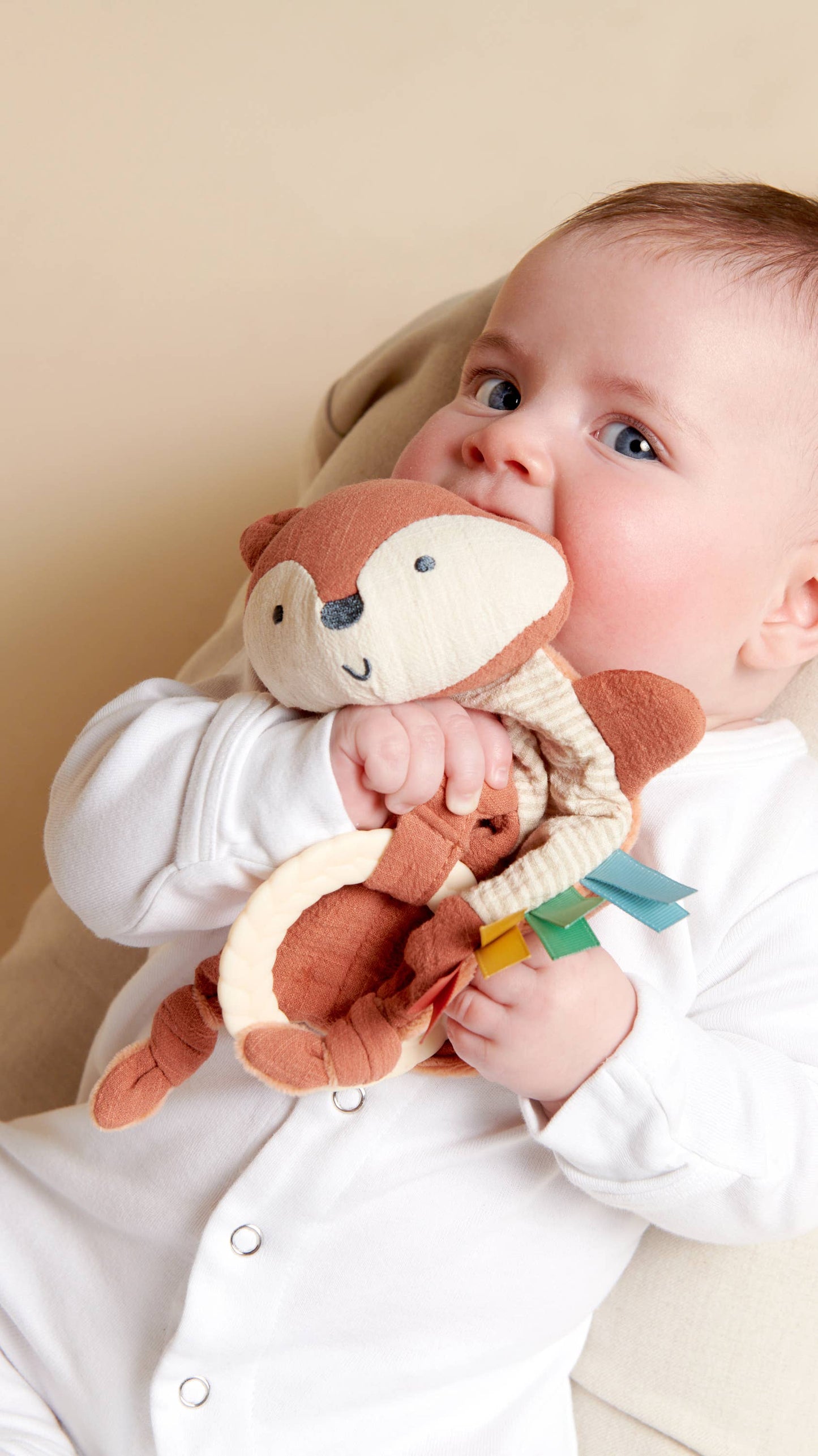 Bitzy Crinkle™ Sensory Toy With Teether: Dino