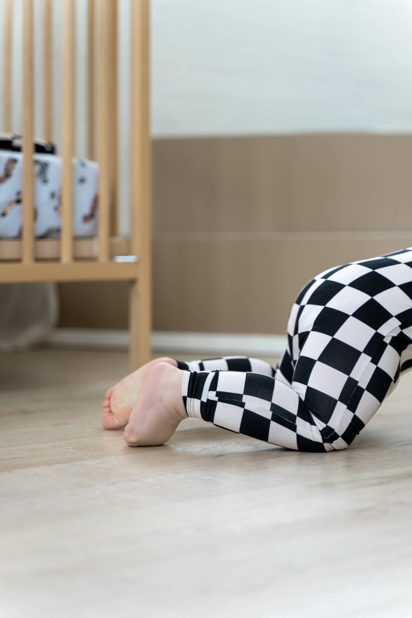 Bamboo Footless Sleeper | Black Checks