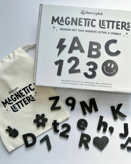 Soft Foam Magnetic Letters & Symbols 150pc Set: Solid Black