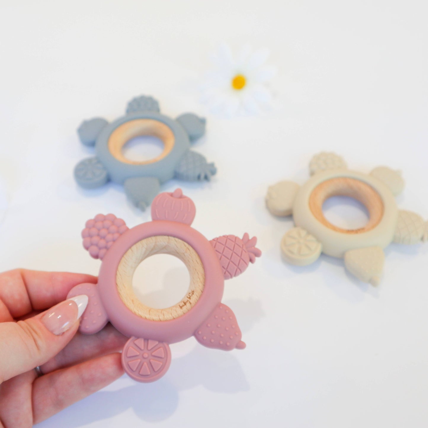 Fruit Teether Ring - Dusty Rose: Dusty Rose