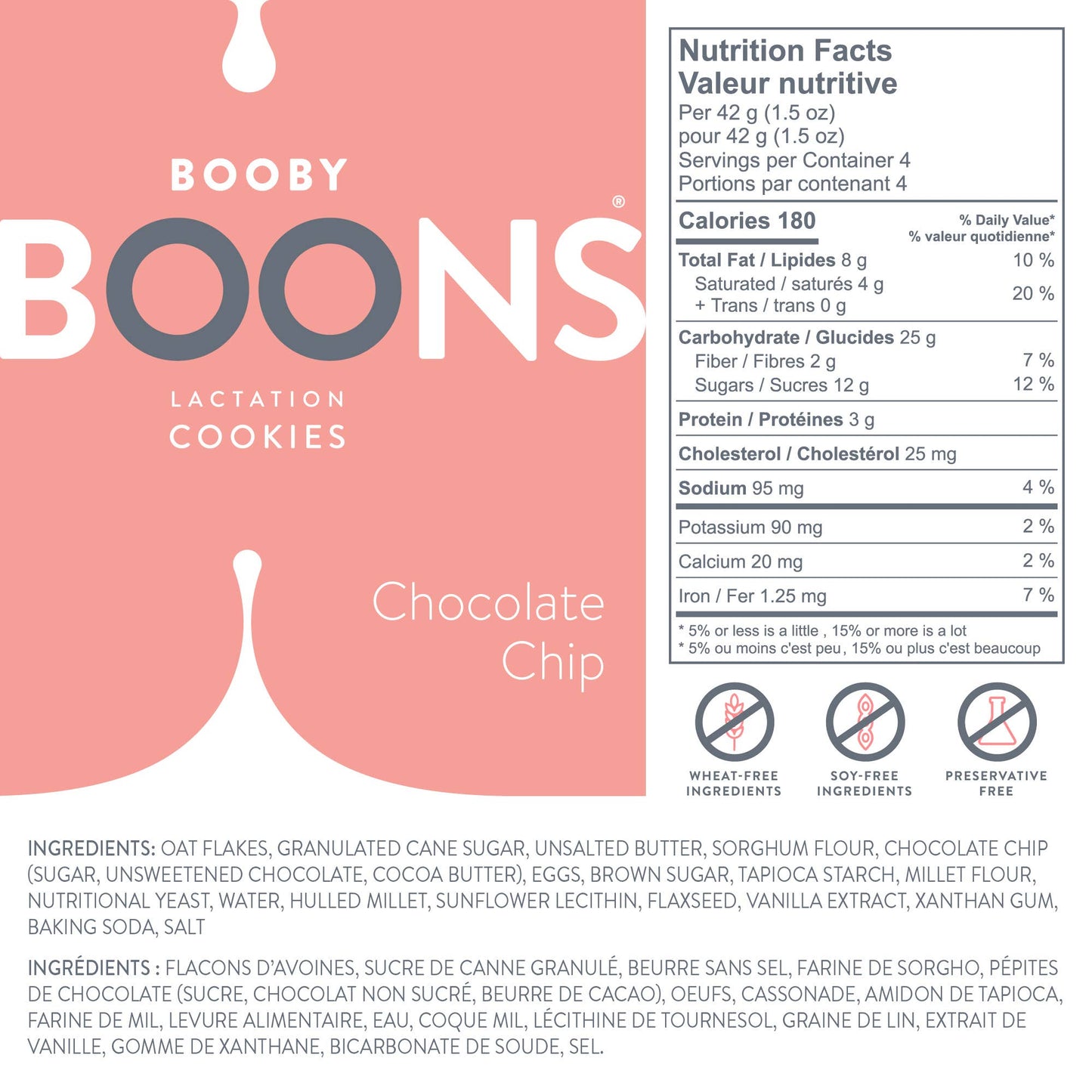 Booby Boons Lactation Cookies; Chocolate Chip