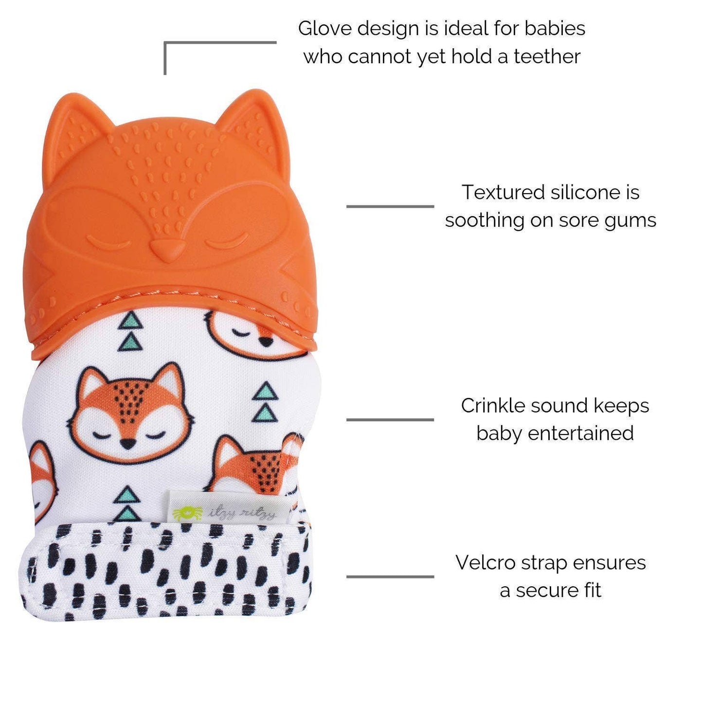 Itzy Mitt™ Silicone Teething Mitts: Bow
