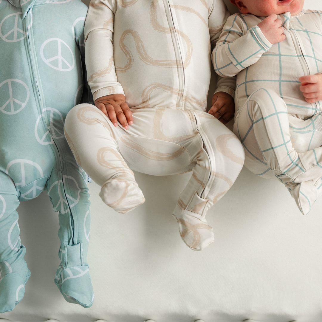Bamboo Footed Sleepers | Blush Checks