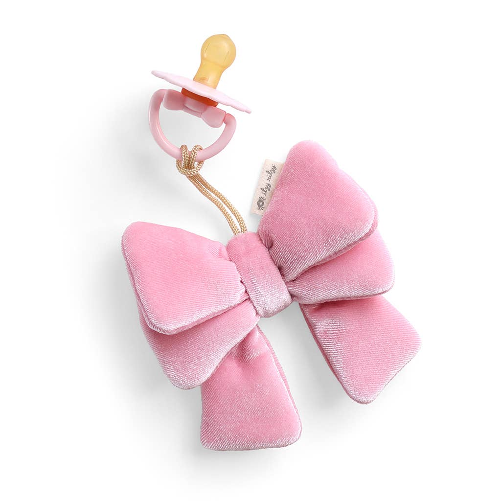*New* Bitzy Pal Natural Rubber Pacifier & Plush: Bow