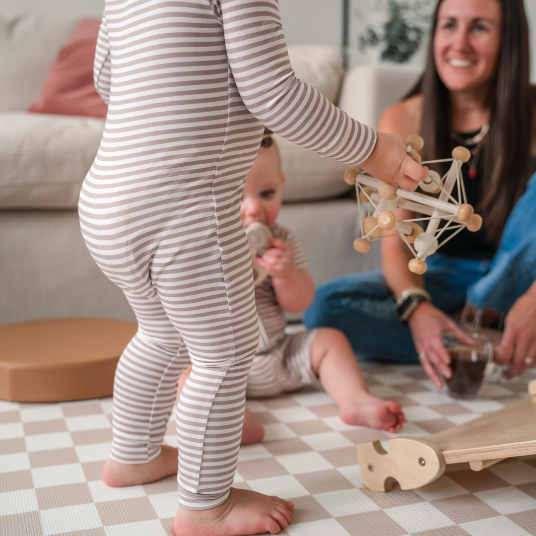 Bamboo Footless Sleepers | Blush Checks