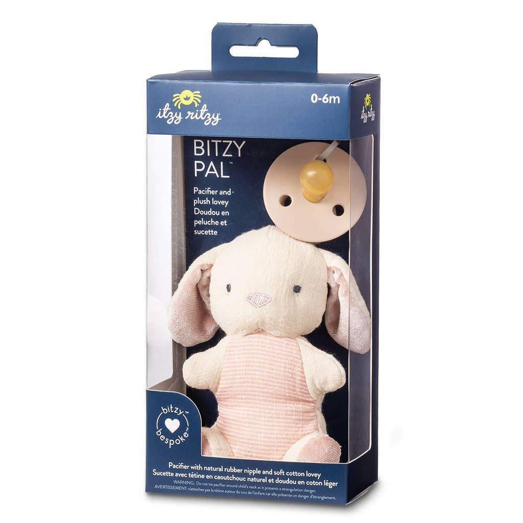 *New* Bitzy Pal Natural Rubber Pacifier & Plush: Bow