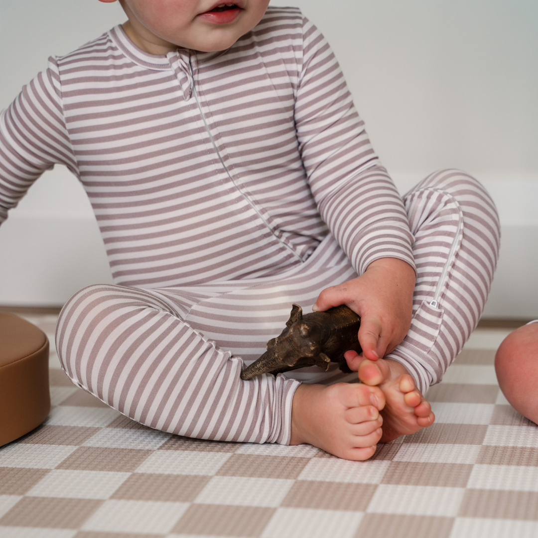 Bamboo Footless Sleepers | Blush Checks