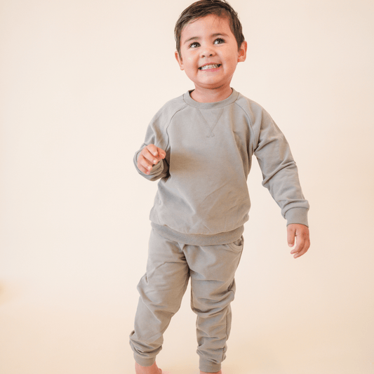 Sweatshirt + Jogger Matching Set | Sage: 18-24m