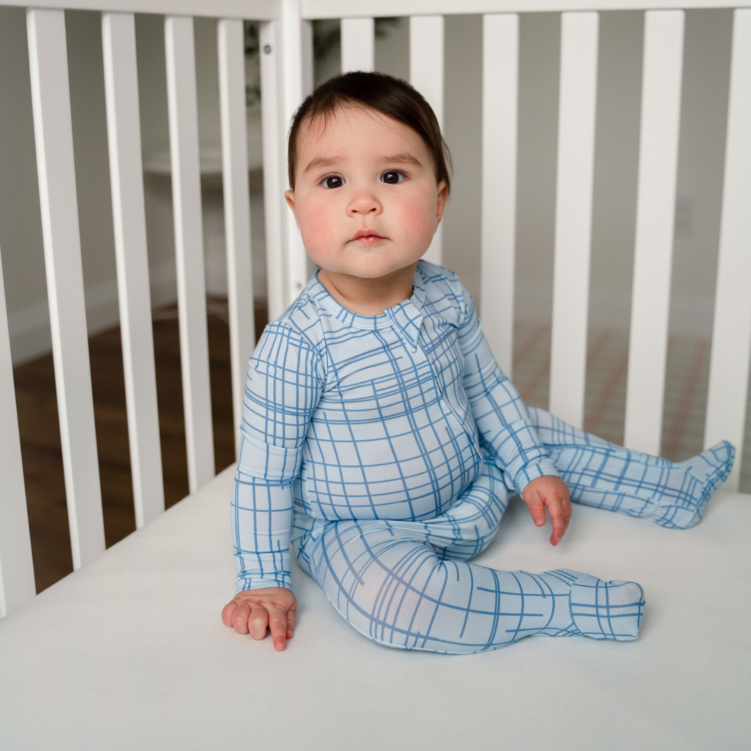 Bamboo Footed Sleepers | Blush Checks