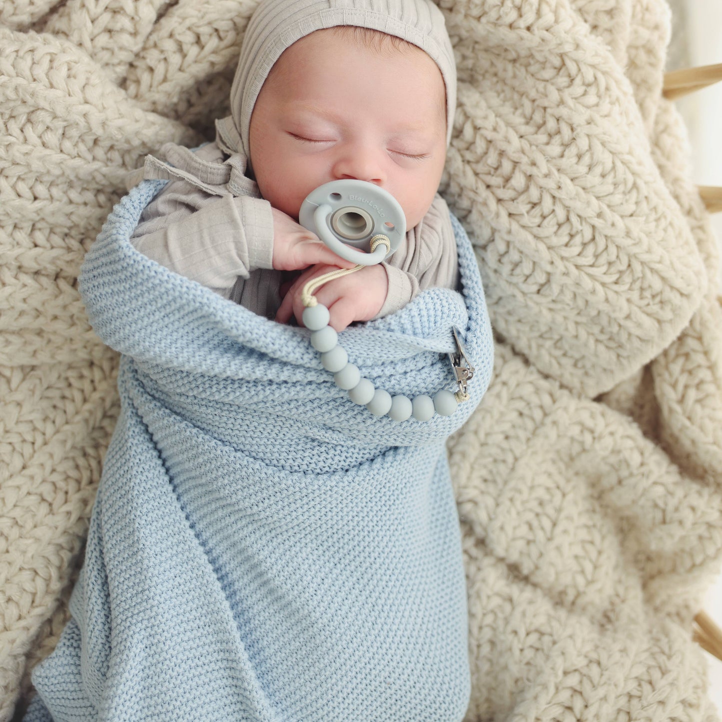 100% Organic Luxury Cotton Swaddle Receiving Baby Blanket: Mocha