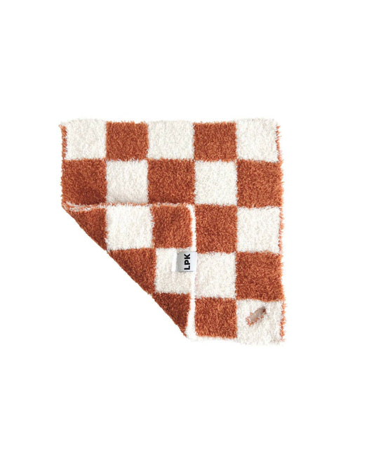 Checkered Plush Baby Lovey | Copper