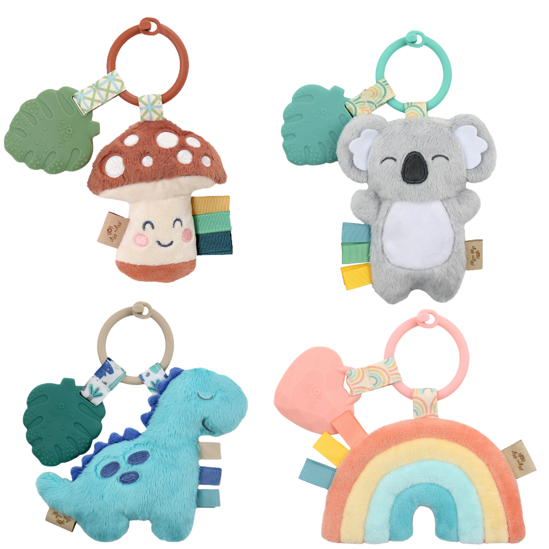 Itzy Pal™ Plush + Teether: NEW Mushroom