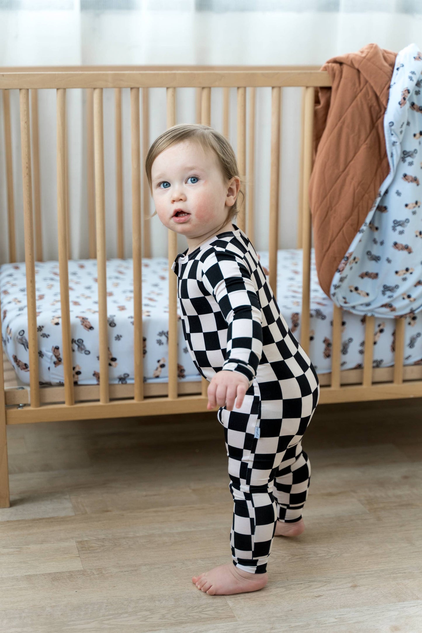 Bamboo Footless Sleeper | Black Checks