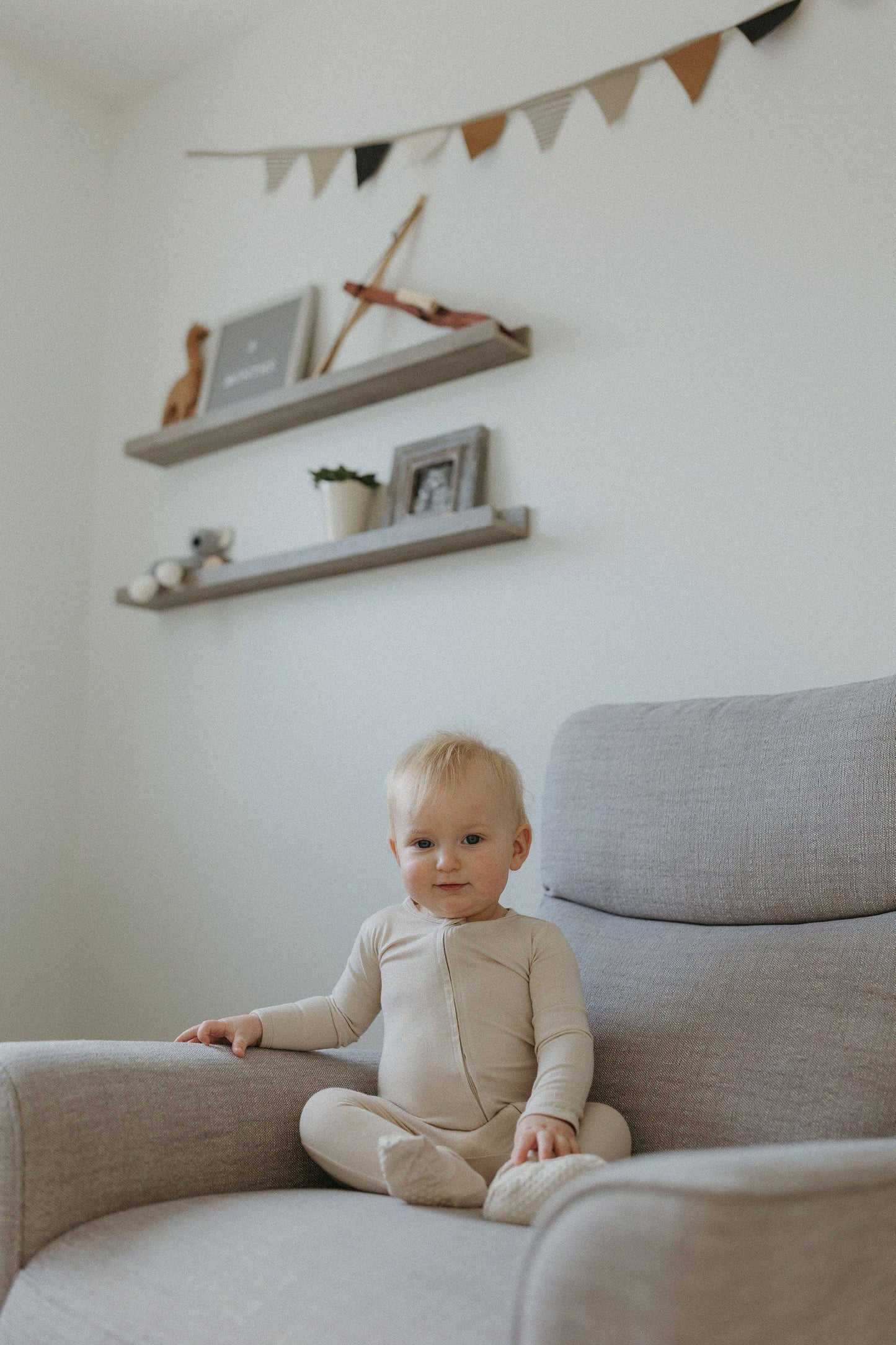 Bamboo Footed Sleeper | Sand: 3-6 Months