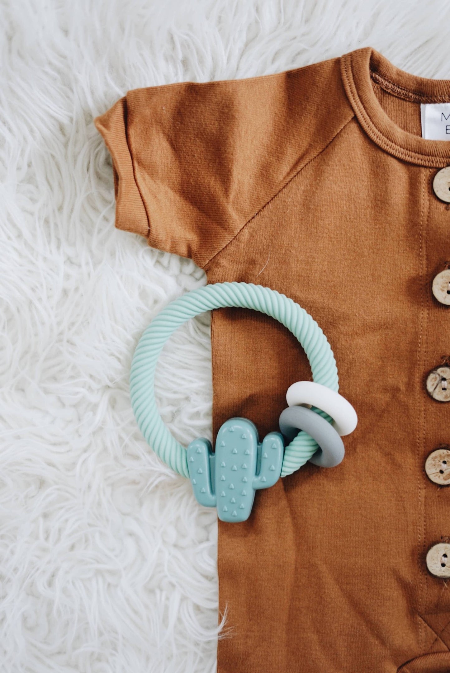 *New* Ritzy Rattle™ Silicone Teether Rattles: Highland Cow