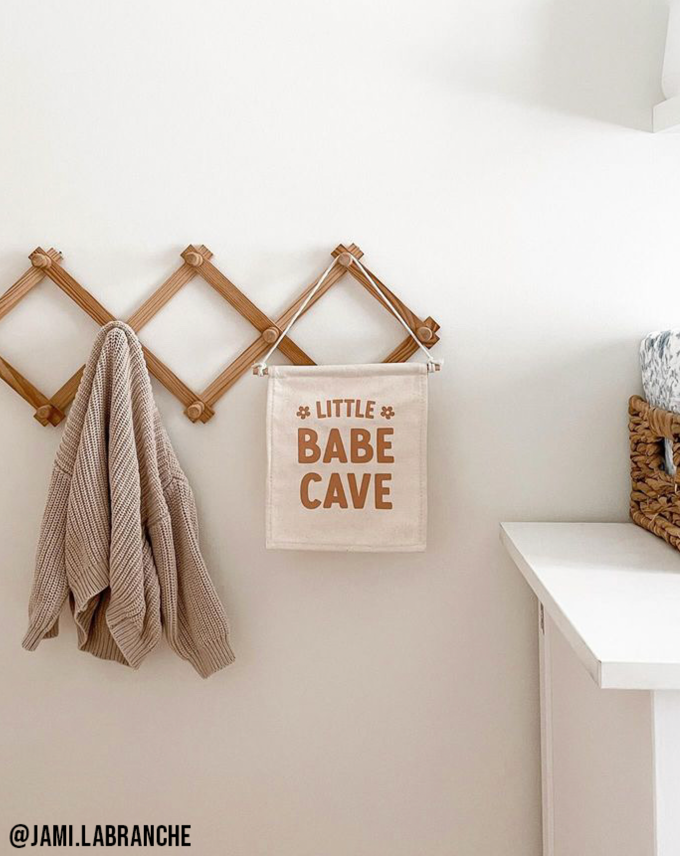 Little Babe Cave Canvas Hang Sign - Girls Canvas Decor