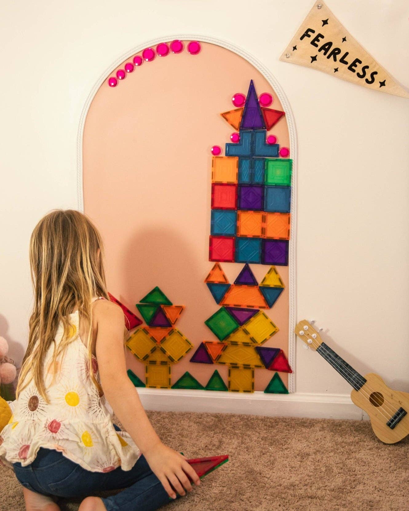 Magic Playwall - Arch Magnetic Wall Decal for Kids: Blush