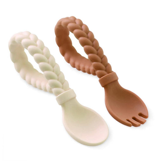 Sweetie Spoon + Fork Set - Buttercream + Toffee