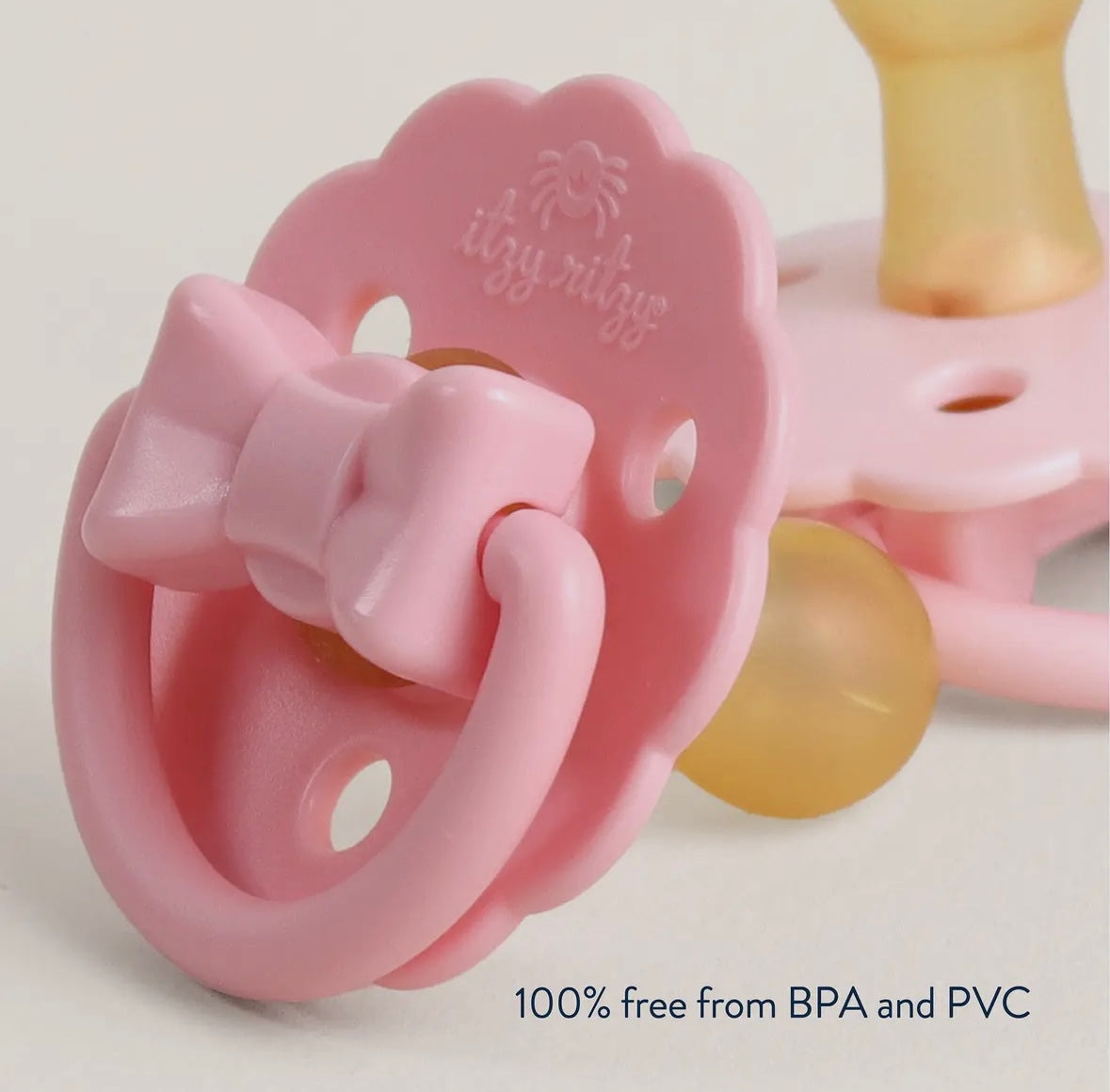 *New* Itzy Soother™ Natural Rubber Paci Sets: Pink Bow 0-6 M