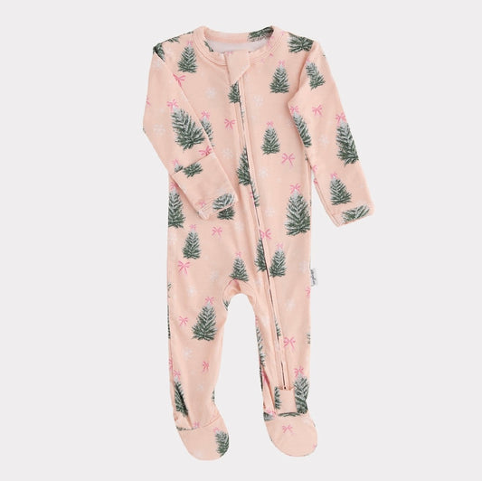 Bamboo Footed Sleepers | Holiday Collection: Pretty Pines