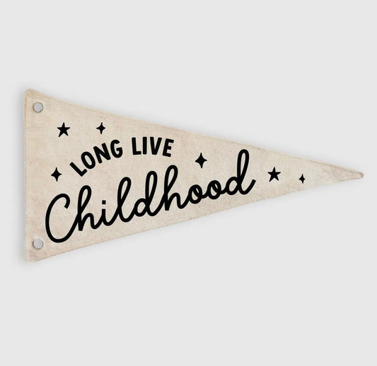 Cherry Pick - Long Live Childhood Canvas Pennant Flag
