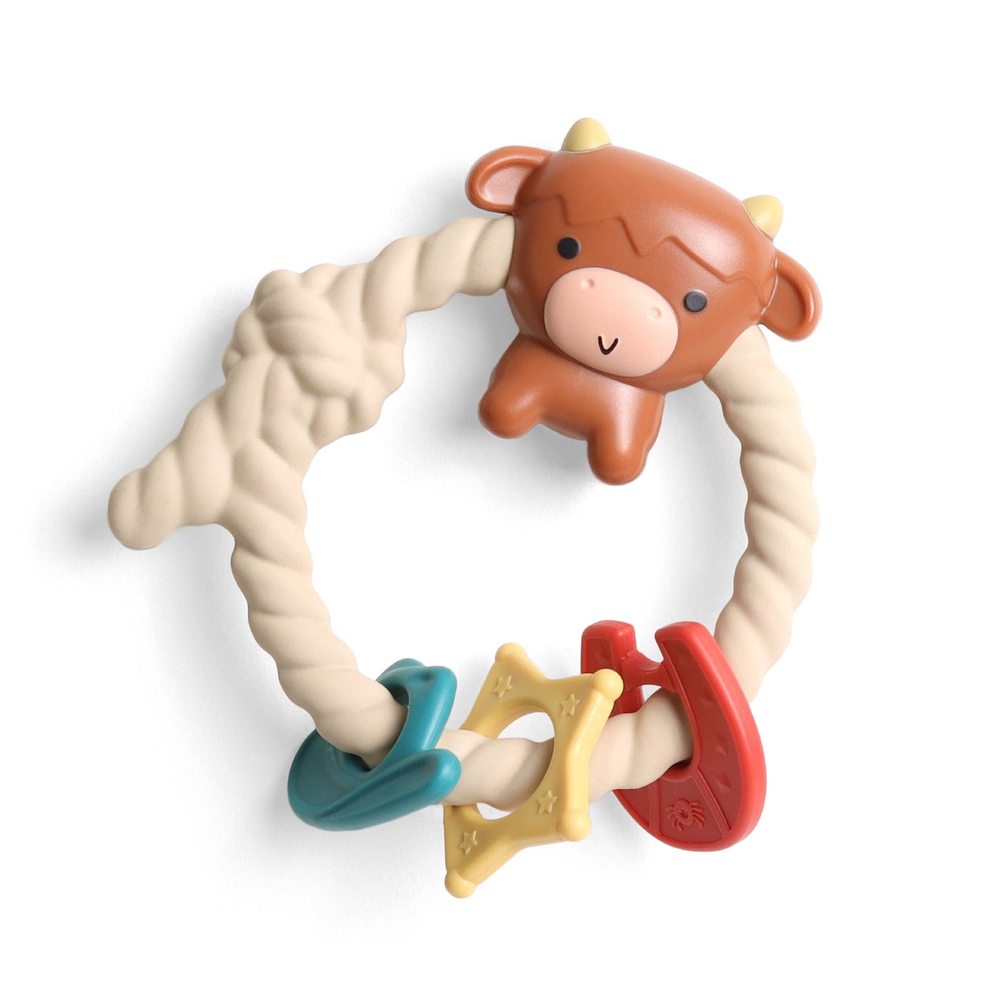 *New* Ritzy Rattle™ Silicone Teether Rattles: Highland Cow