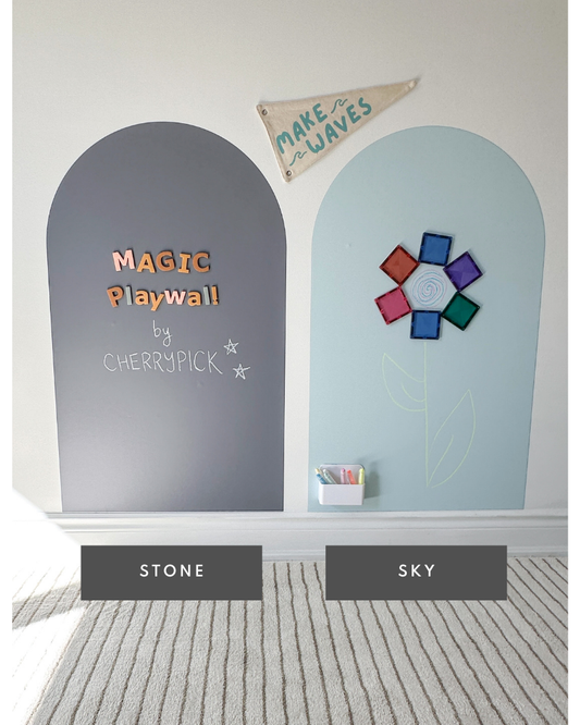 Magic Playwall - Arch Magnetic Art Wall Decal for Kids: Stone Grey